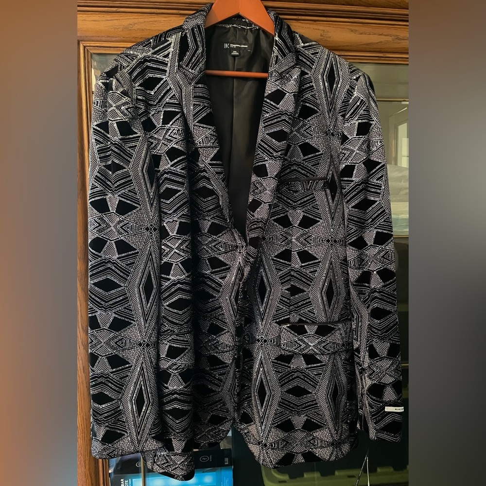 International Concept Mens XXL Slim Fit Geometric Blazer NWT